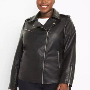 Faux-Leather Moto Jacket